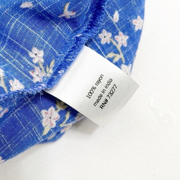 SO blue floral print front knot top - Picture 4 of 4